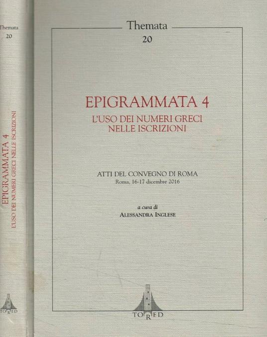 Epigrammata 4. L'uso dei numeri greci nelle iscrizioni - copertina