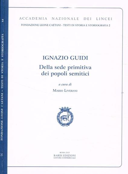 Della sede primitiva dei popoli semitici - copertina