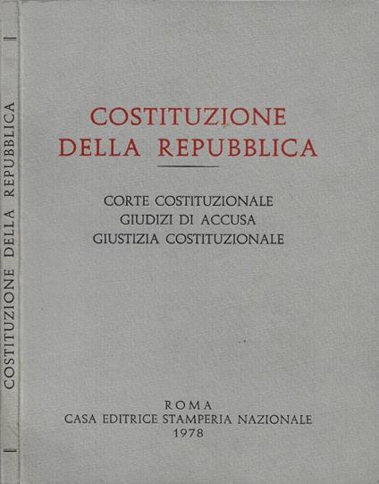 Costituzione della Repubblica - copertina