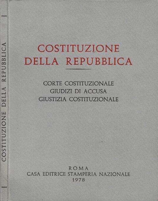 Costituzione della Repubblica - copertina