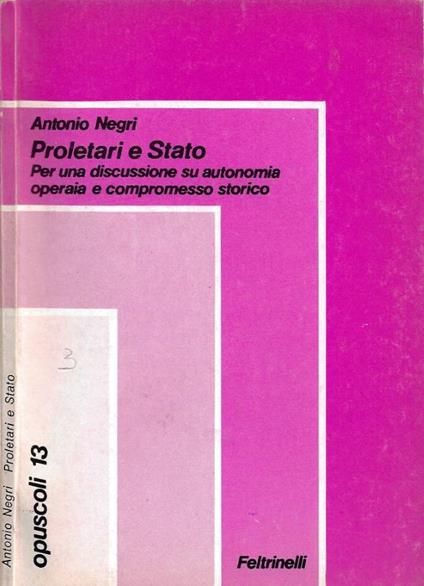 Proletari e Stato - Antonio Negri - copertina