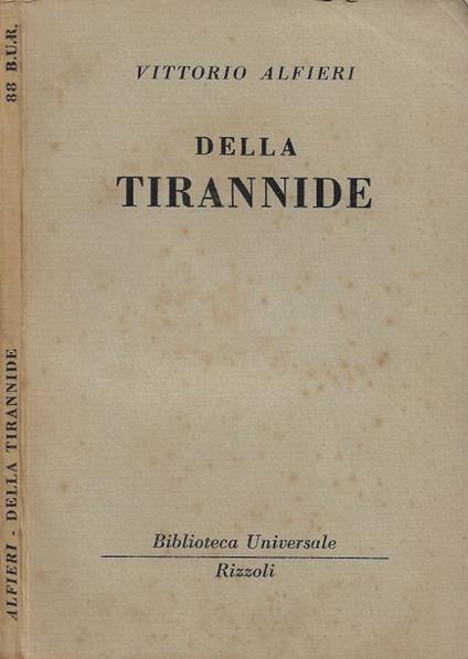 Della Tirannide - Vittorio Alfieri - copertina