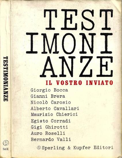 Testimonianze - copertina