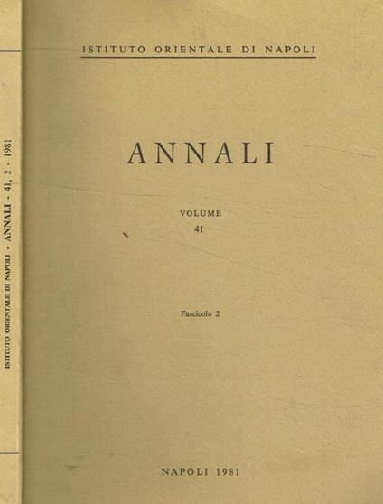 Annali vol.42, fasc.2 - copertina