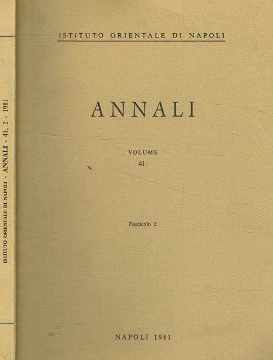 Annali vol.42, fasc.2 - copertina