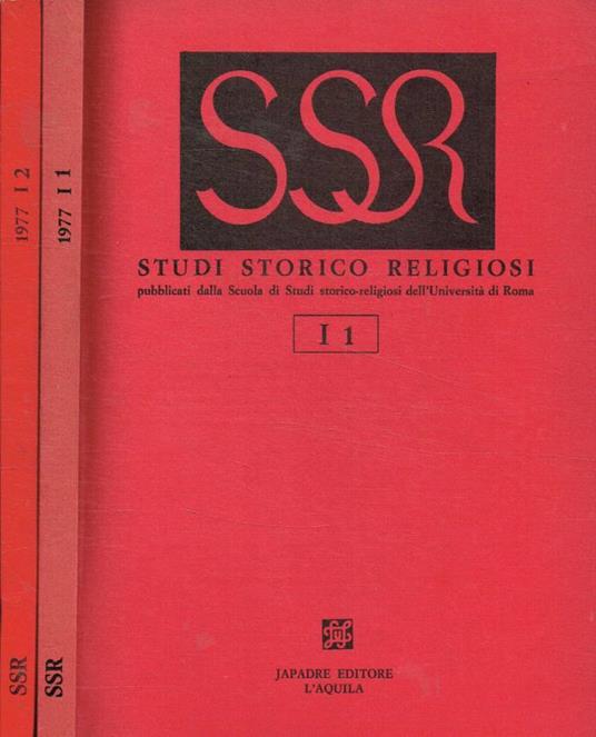 SSR. Studi storico religiosi anno 1977 - copertina