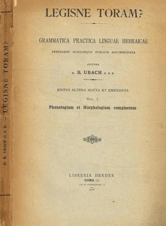 Legisne toram? - copertina