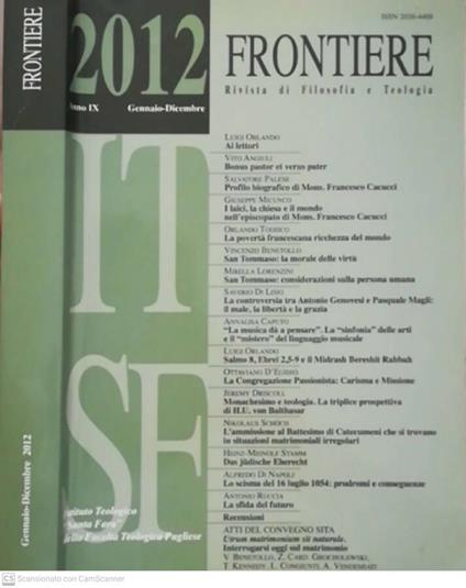 Frontiere - copertina