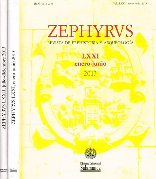 Zephyrus. Revista de prehistoria y arqueologia vol.LXXI, LXX - copertina