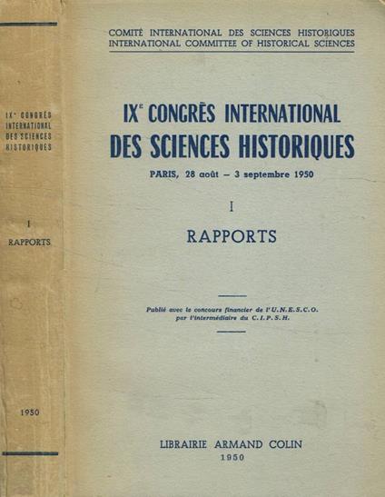 IX Congrès International des Sciences Historique I - copertina