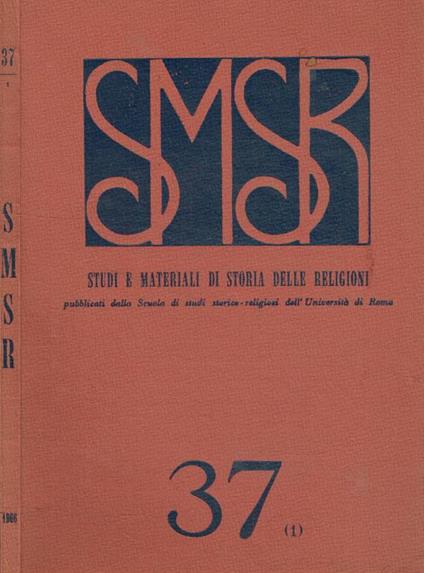 SMSR. Studi e materiali di storia delle religioni anno 1966 - copertina