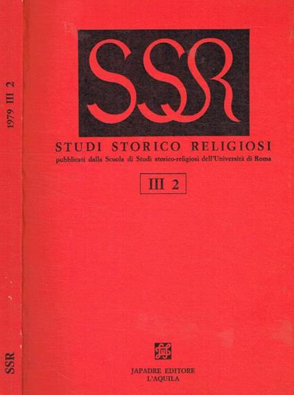 SSR. Studi storico religiosi anno 1979, vol.III, fasc.II - copertina