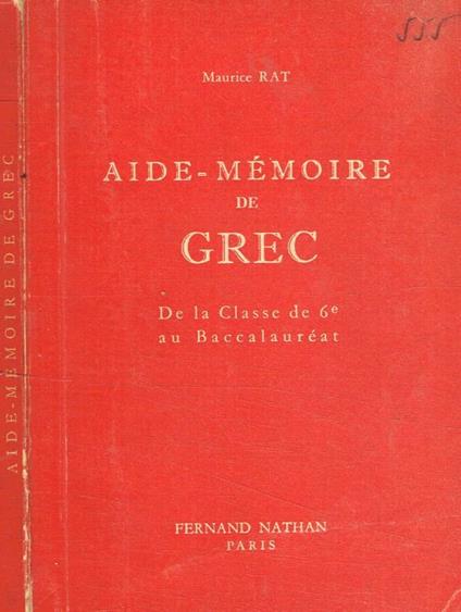 Aide-mémoire de grec - copertina