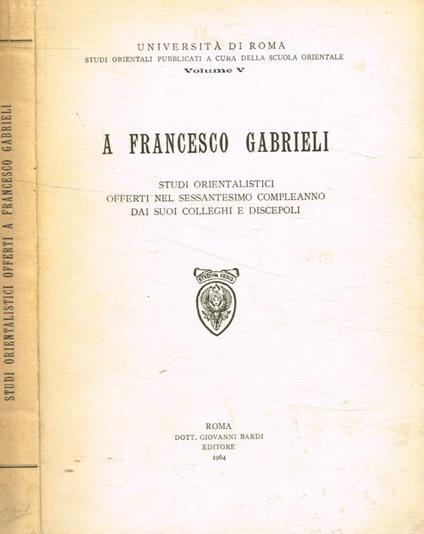 A Francesco Gabrieli - copertina