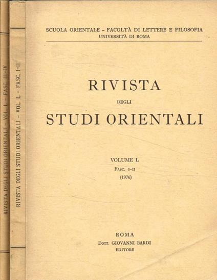 Rivista degli Studi Orientali vol.L, 1976 - copertina
