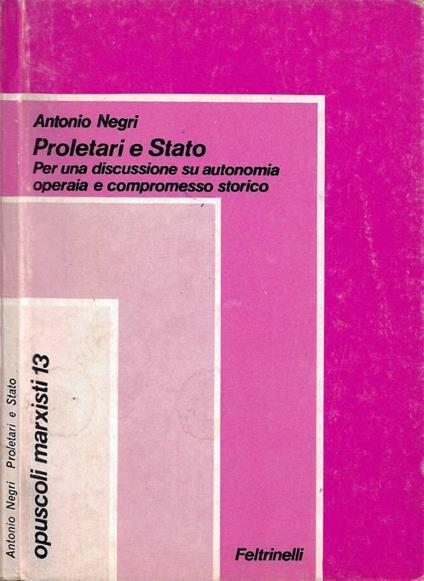 Proletari e Stato - Antonio Negri - copertina