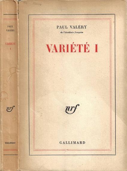 Variété. Vol. I - Paul Valéry - copertina
