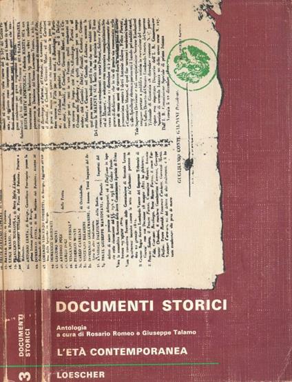 Documenti Storici. Antologia. Vol. III: L'Età Contemporanea - copertina