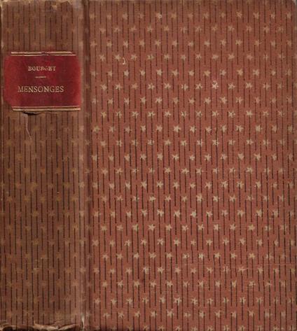 Mensonges - Paul Bourget - copertina