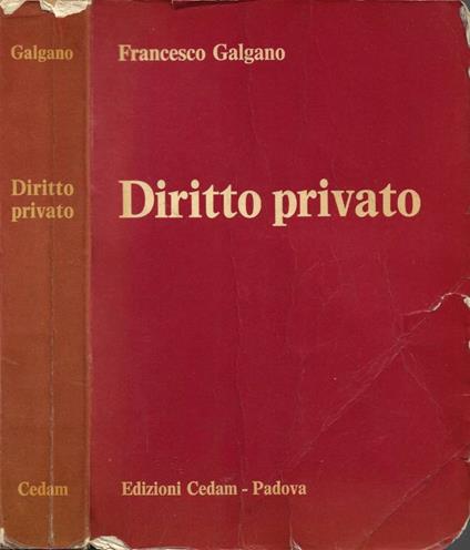 Diritto Privato - Francesco Galgano - copertina