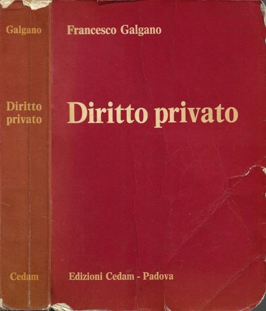 Diritto Privato - Francesco Galgano - copertina