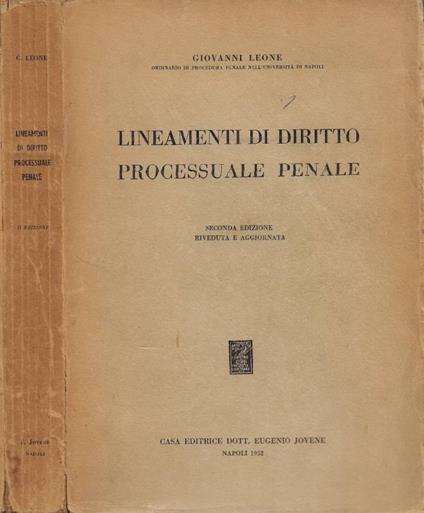 Lineamenti di Diritto Processuale Penale - Giovanni Leone - copertina