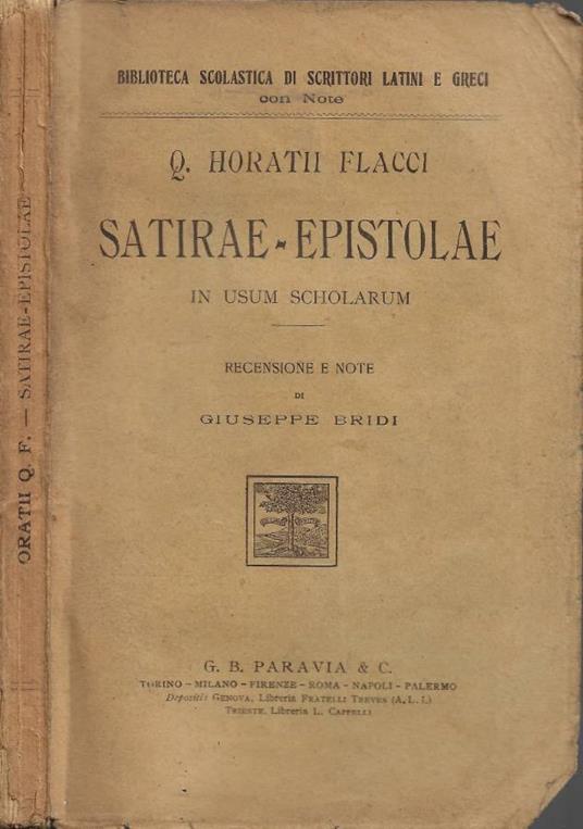 Satirae - Epistolae - copertina