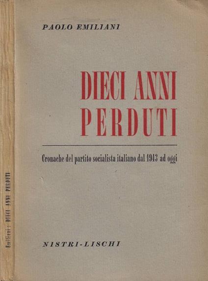 Dieci Anni Perduti - copertina