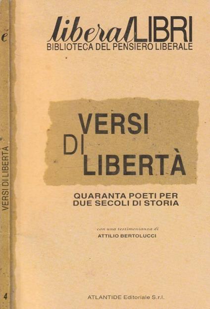 Versi di libertà - copertina