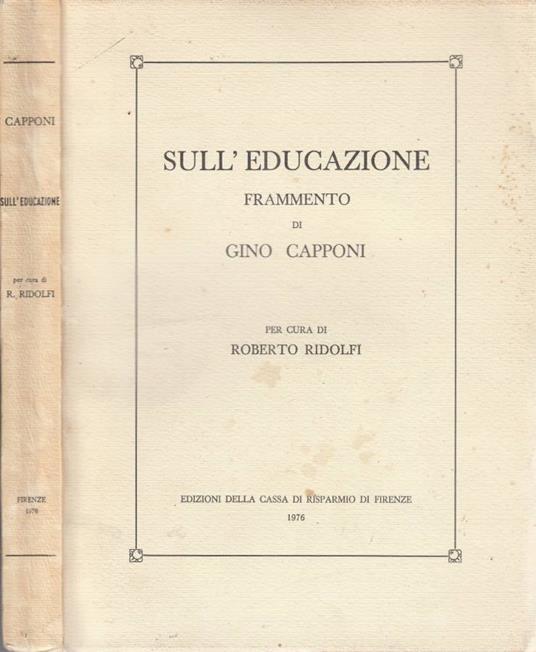 Sull'educazione - Gino Capponi - copertina