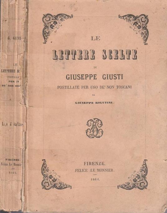Le lettere scelte - Giuseppe Giusti - copertina