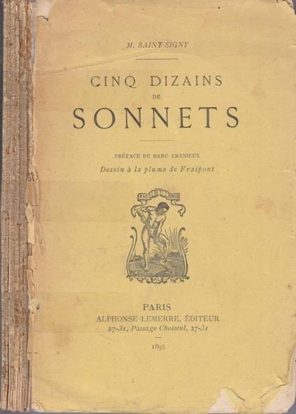 Cinq dizains de sonnets - copertina