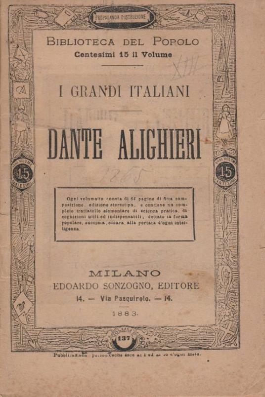 Dante Alighieri - copertina