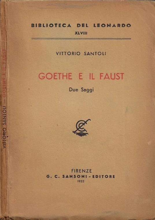 Goethe il Faust - Vittorio Santoli - copertina
