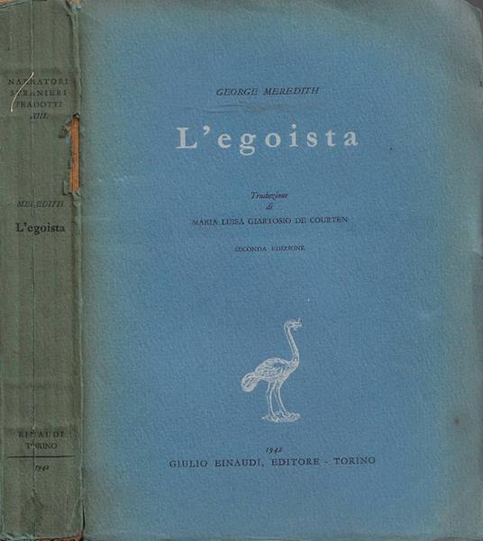 L'Egoista - George Meredith - copertina