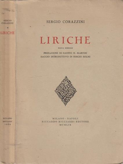 Liriche - Sergio Corazzini - copertina