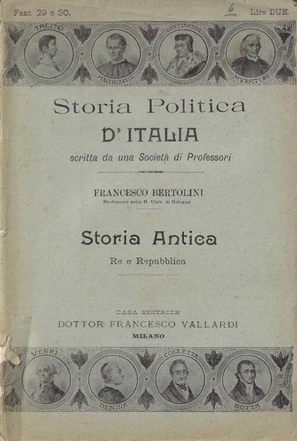 Storia Antica - Francesco Bertolini - copertina