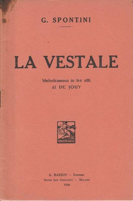 La vestale - copertina
