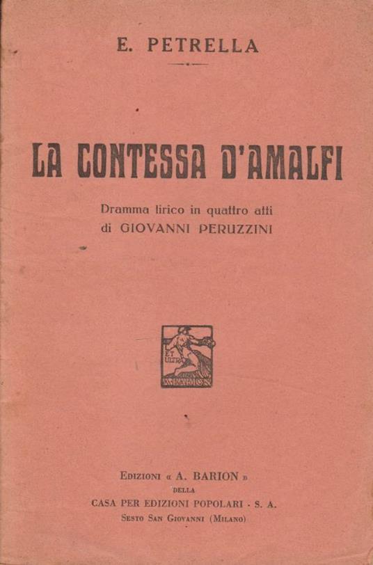 La contessa d'Amalfi - copertina