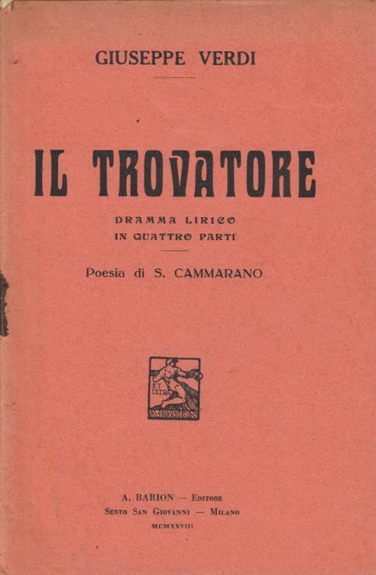 Il trovatore - Giuseppe Verdi - copertina