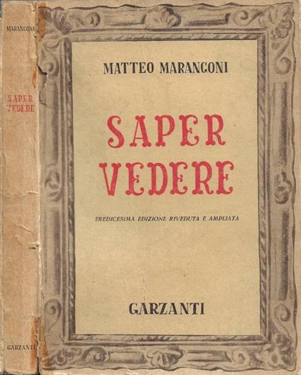 Saper Vedere - Matteo Marangoni - copertina