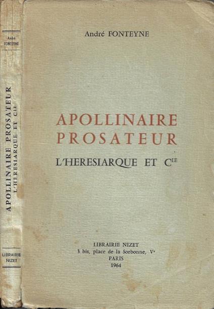 Apollinaire Prosateur - copertina