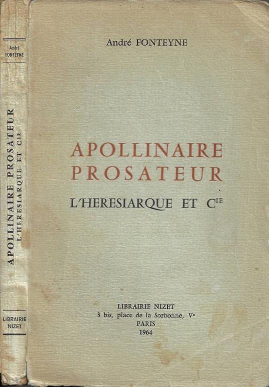 Apollinaire Prosateur - copertina