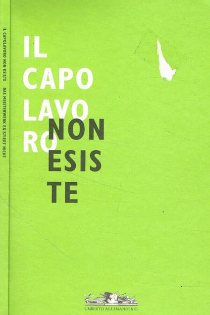 Il capolavoro non esiste - copertina
