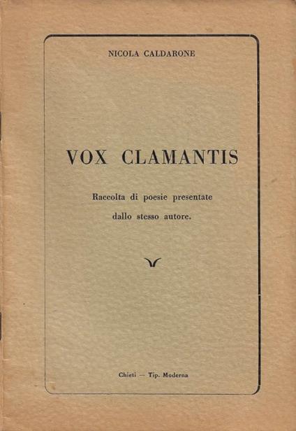 Vox Clamantis - Nicola Caldarone - copertina