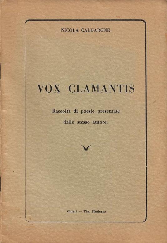 Vox Clamantis - Nicola Caldarone - copertina
