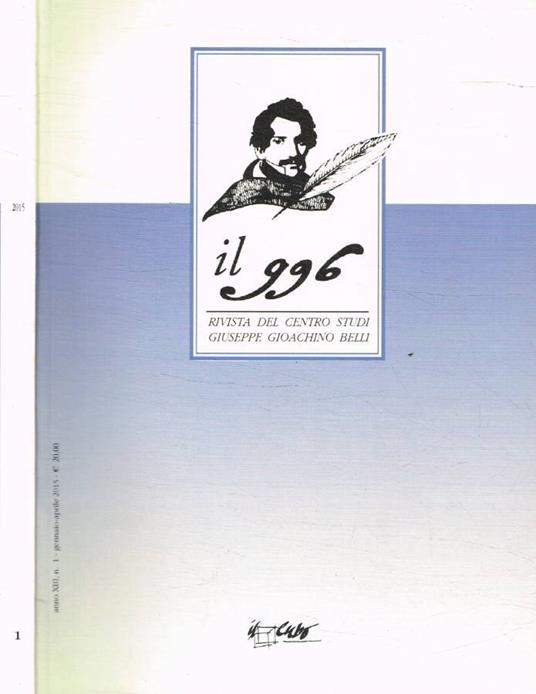 Il 996. Rivista del centro studi Giuseppe Gioachino Belli. N - copertina