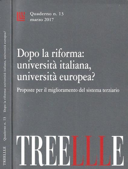 Treellle. Quaderno n. 13, marzo 2017. Dopo la riforma: unive - copertina