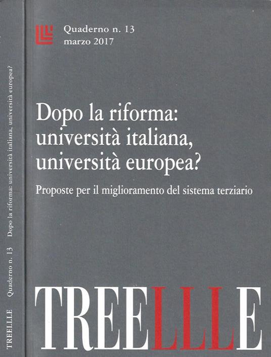 Treellle. Quaderno n. 13, marzo 2017. Dopo la riforma: unive - copertina