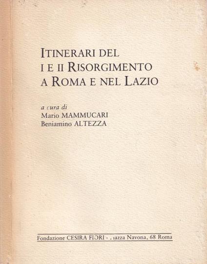 Itinerari del I e II Risorgimento a Roma e nel Lazio - copertina